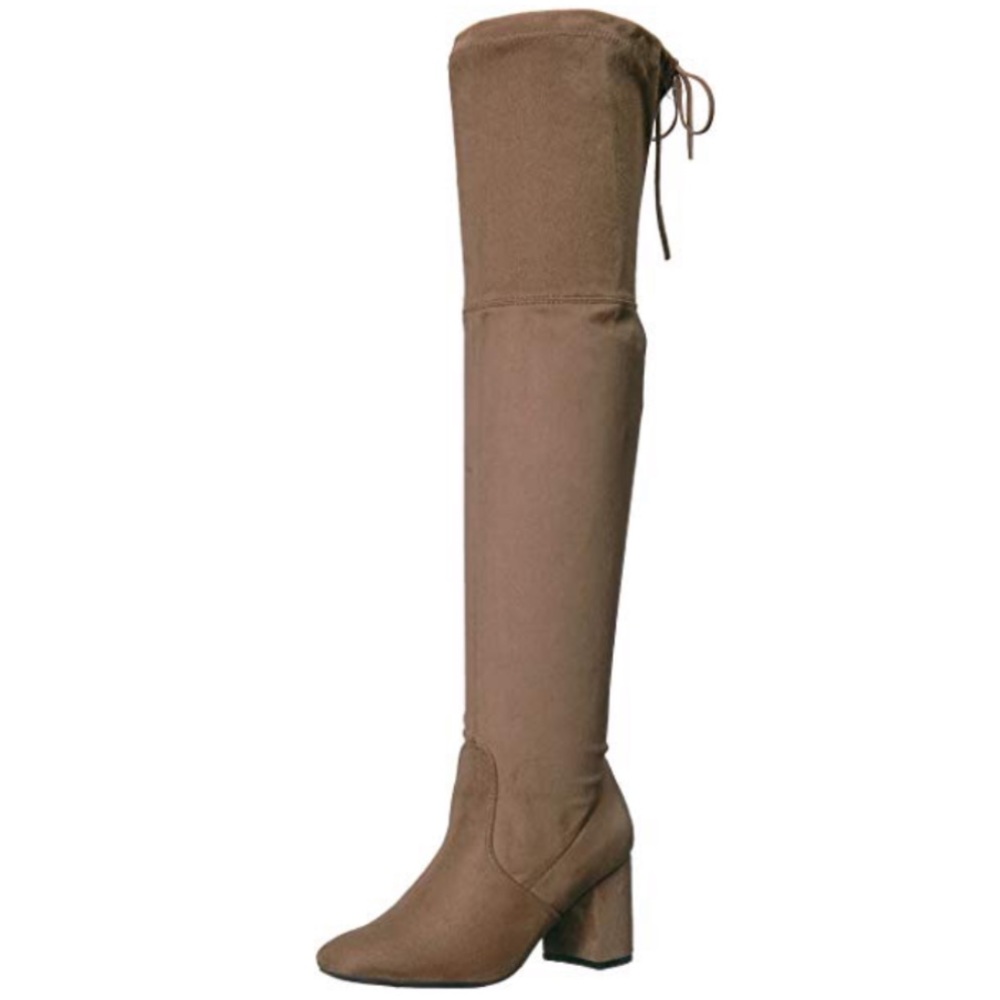 Taking Over The World TAN OTK Kitten Slouch Boot - Picture 4 of 7